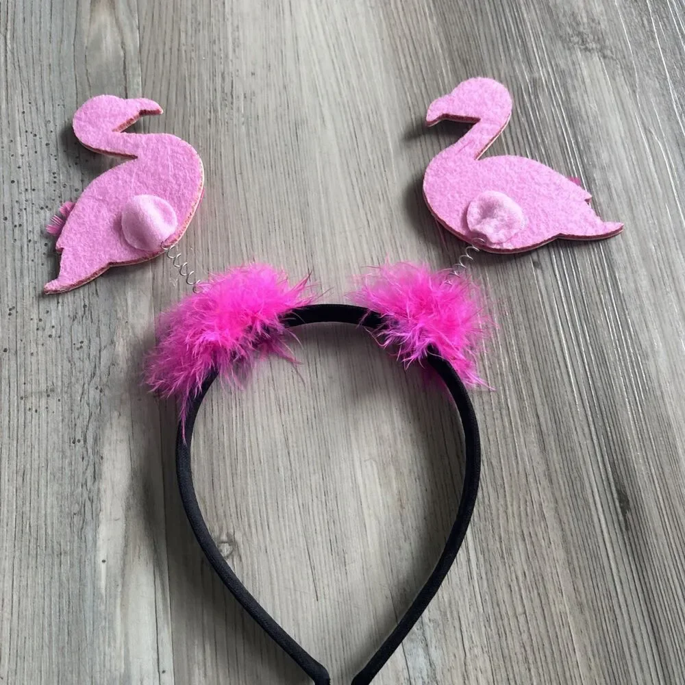 Flamingo Laou Headband Earring Set Hawaiian Tropical One Size